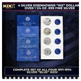 1971-1974 Full US Mint Silver 'Blue Ikes' Run, In