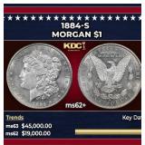 1884-s Morgan Dollar $1 ms62+ USCG