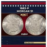 1883-p Morgan Dollar $1 Grades ms64+