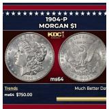1904-p Morgan Dollar $1 Grades ms64