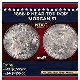 1888-p Morgan Dollar Near Top Pop! $1 ms67 SEGS