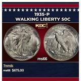 1935-p Walking Liberty Half Dollar 50c Grades ms66