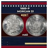 1889-p Morgan Dollar $1 Grades ms63