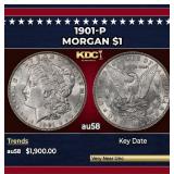 1901-p Morgan Dollar $1 au58 SEGS