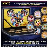 9 Coin Mickey Mouse & Friends Gold Plated Round Co