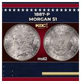 1887-p Morgan Dollar $1 Grades ms62