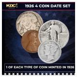1926 5 Coin Date Set, 1 Of Each Type Of Coin Minte