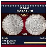 1886-o Morgan Dollar $1 ms62 USCG