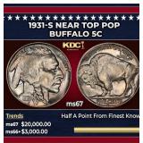 1931-s Buffalo Nickel Near Top Pop 5c ms67 SEGS