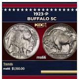 1923-p Buffalo Nickel 5c ms66 SEGS