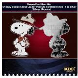 Shaped 1oz Silver Bar - Snoopy Beagle Scout Leader