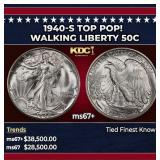 1940-s Walking Liberty Half Dollar TOP POP! 50c ms
