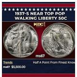 1937-s Walking Liberty Half Dollar Near Top Pop 50