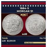 1884-s Morgan Dollar $1 au58 SEGS