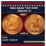 1906 Indian Cent Near Top Pop! 1c ms66 rd SEGS