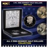 Complete 3 PC. 1996 Kennedy Half Dollar 50c set In