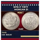 1878-p 7/8tf Morgan Dollar $1 Grades ms63