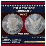 1891-o Morgan Dollar TOP POP! $1 ms65 dmpl SEGS