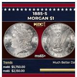 1885-s Morgan Dollar $1 ms65+ SEGS