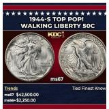 1944-s Walking Liberty Half Dollar TOP POP! 50c ms