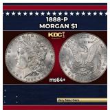 1888-p Morgan Dollar $1 Grades ms64+
