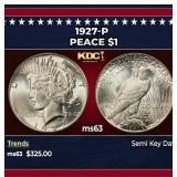 1927-p Peace Dollar $1 Grades ms63