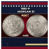 1881-p Morgan Dollar $1 Grades ms62