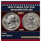 1974-p Washington Quarter Near Top Pop 25c ms67 SE