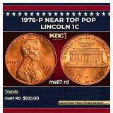 1976-p Lincoln Cent Near Top Pop 1c ms67 rd SEGS
