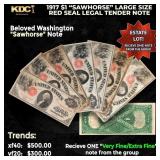 1x 1917 $1 Large Size Red Seal Legal Tender Note 