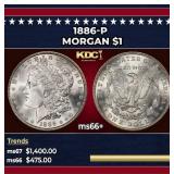 1886-p Morgan Dollar $1 ms66+ SEGS