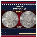 1898-p Morgan Dollar $1 Grades ms63+