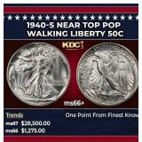 1940-s Walking Liberty Half Dollar Near Top Pop 50