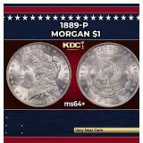 1889-p Morgan Dollar $1 Grades ms64+