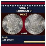 1884-p Morgan Dollar $1 Grades ms66