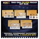 1960-1964 Silver Proof Set Run in Original Governm