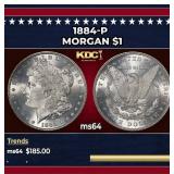 1884-p Morgan Dollar $1 Grades ms64