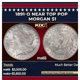 1891-o Morgan Dollar Near Top Pop $1 ms65 SEGS