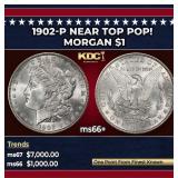 1902-p Morgan Dollar Near Top Pop! $1 ms66+ SEGS