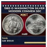 1982-d Washington Modern Commem Half Dollar Silver