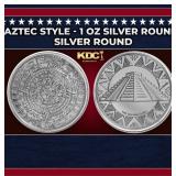 Aztec Temple - 1 oz Silver Round Round