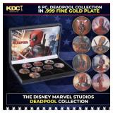 8 Coin Marvel Disney Deadpool Gold Plated Round Co