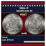 1884-p Morgan Dollar $1 Grades ms66