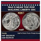 1942-s Walking Liberty Half Dollar Near Top Pop 50
