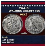 1944-d Walking Liberty Half Dollar 50c ms66+ SEGS