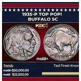 1935-p Buffalo Nickel TOP POP! 5c ms68+ SEGS
