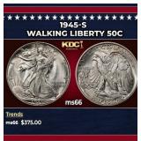 1945-s Walking Liberty Half Dollar 50c Grades ms66