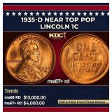1935-d Lincoln Cent Near Top Pop 1c ms67+ rd SEGS