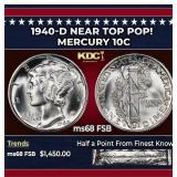 1940-d Mercury Dime Near Top Pop! 10c ms68 FSB SEG