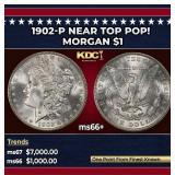 1902-p Morgan Dollar Near Top Pop! $1 ms66+ SEGS